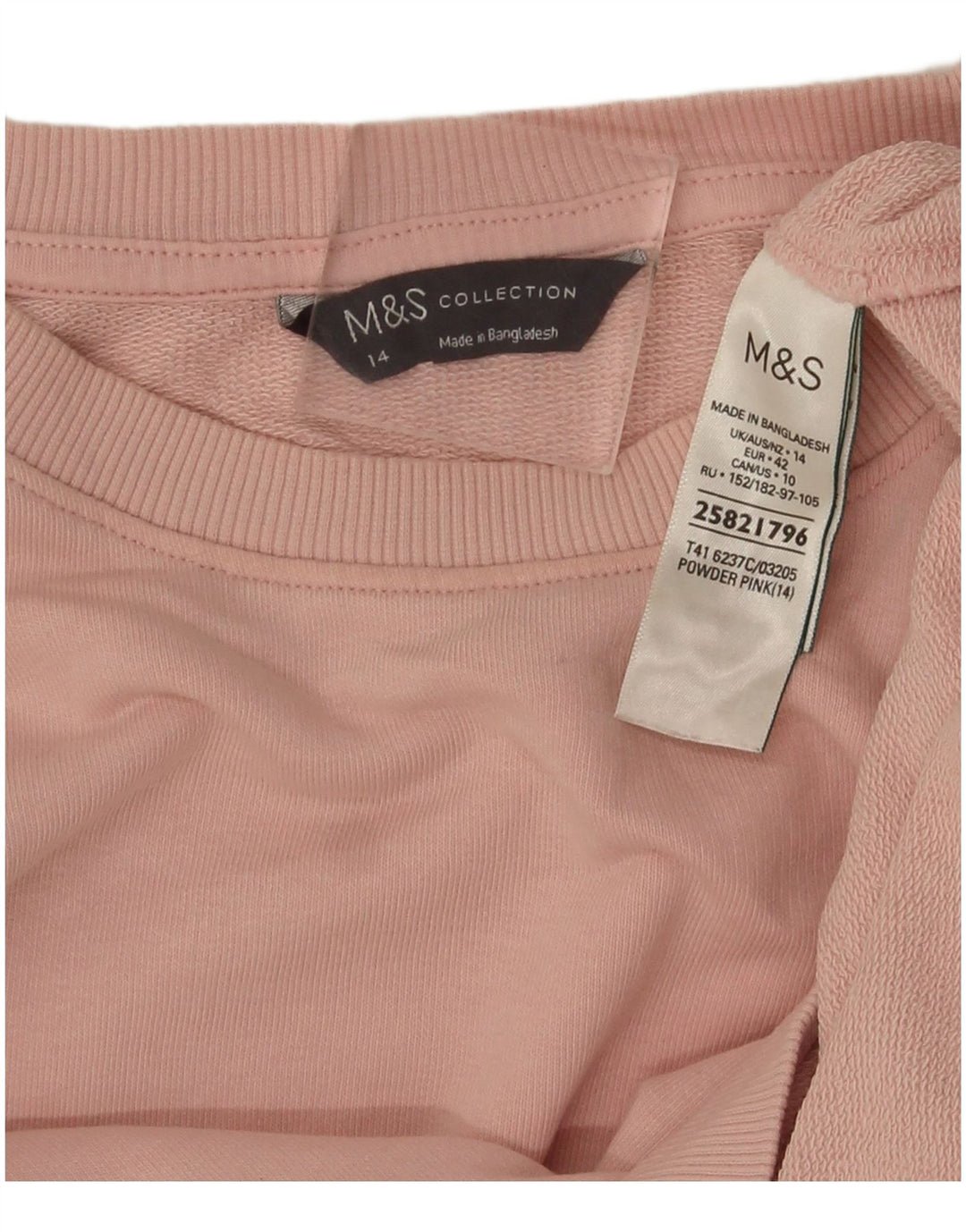 Marks & Spencer - Sudadera para mujer, talla 40, talla grande, algodón rosa