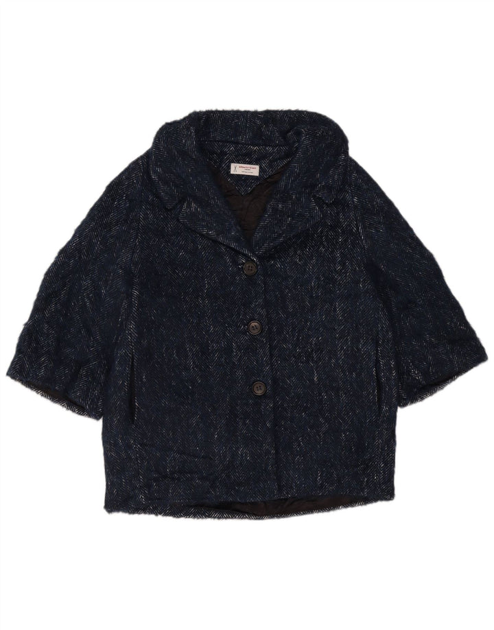 Alberto Biani Chaqueta Blazer de Manga 3/4 para Mujer IT 42 Azul Marino Medio