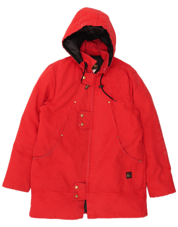 Richlu Abrigo acolchado con capucha para hombre UK 40 Grande Algodón rojo