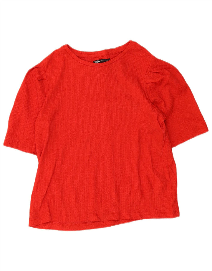 Zara Mujer Blusa Top Reino Unido 42 Medio Rojo
