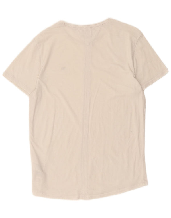 Tommy Hilfiger Camiseta Slim Fit para Hombre Top Small White Cotton