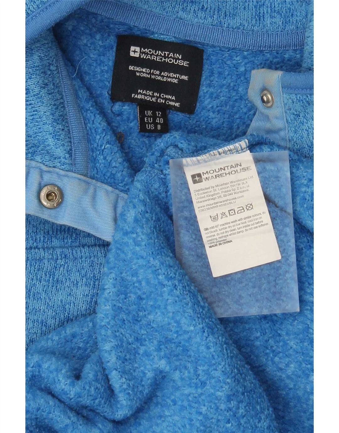 Jersey tipo sudadera para mujer de Mountain Warehouse, talla 42, talla mediana, color azul moteado