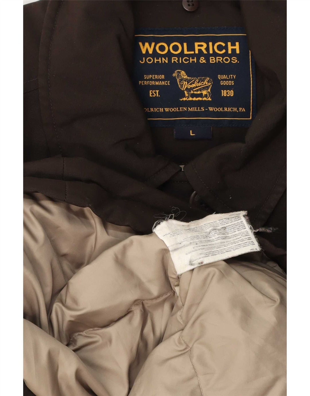 Woolrich Chaqueta acolchada para mujer UK 44 Grande Poliéster marrón