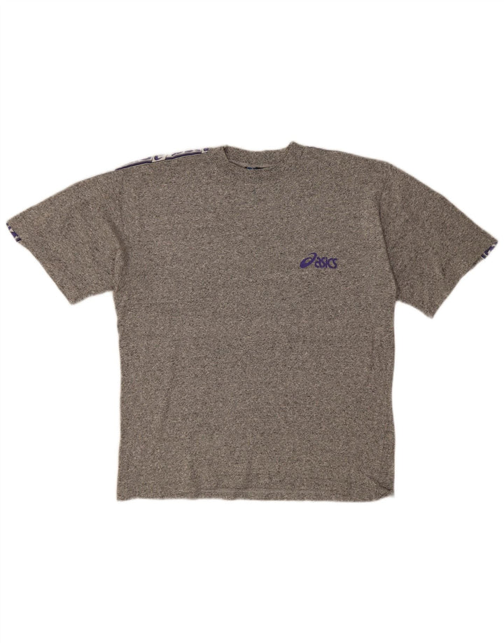 Asics Camiseta gráfica para hombre Top grande de algodón moteado gris