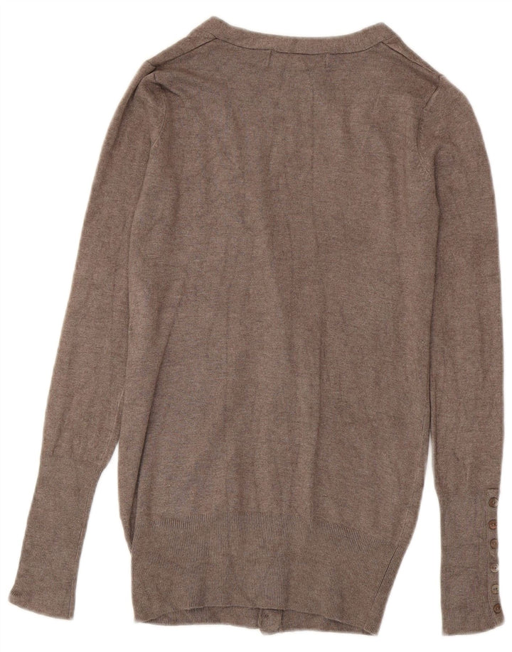 ZARA Suéter Cárdigan Mujer UK 10 Small Rayón Gris