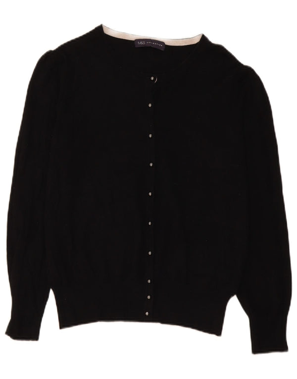 Marks & Spencer Suéter tipo cárdigan para mujer UK 44 Viscosa negra mediana
