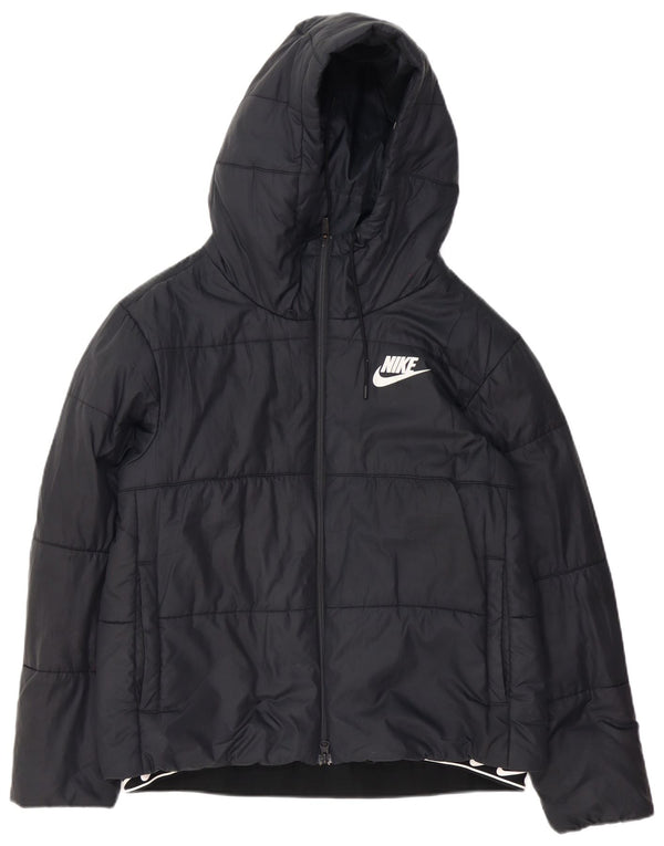 Nike - Chaqueta acolchada con capucha para mujer, talla XL, poliéster negro