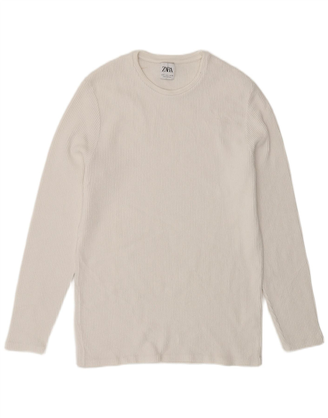 Zara Hombre Top Manga Larga Medio Blanco Algodón