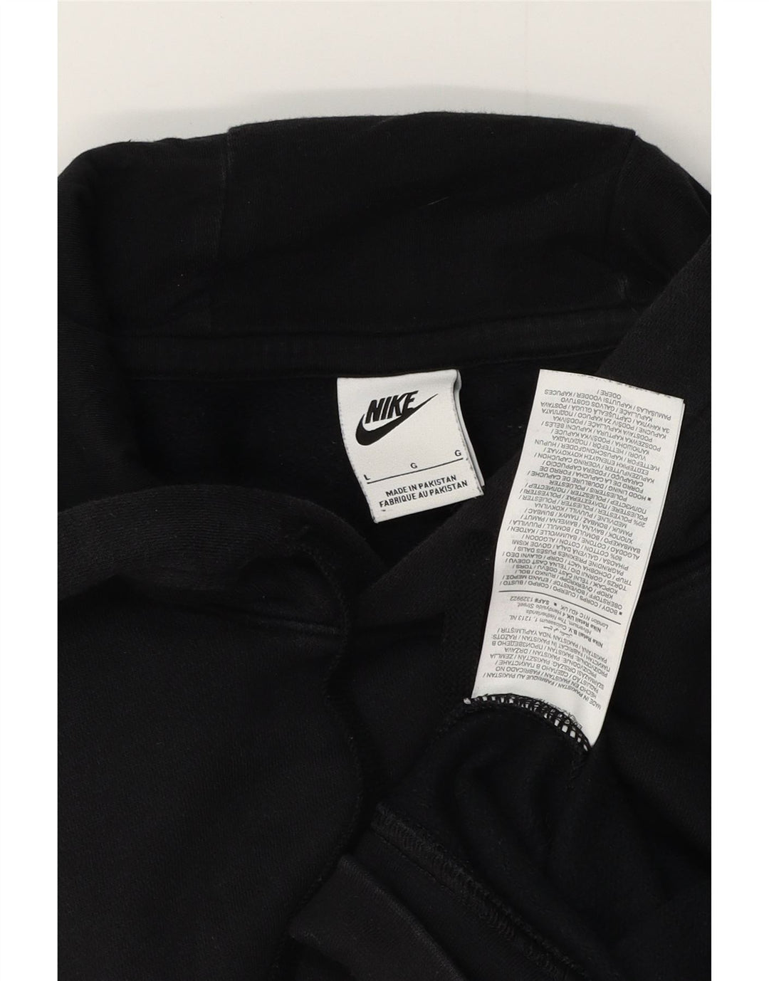 NIKE Sudadera con capucha gráfica para hombre, talla grande, algodón negro