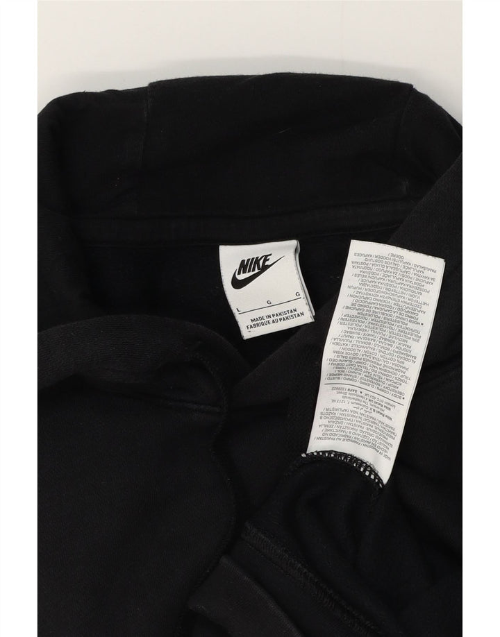 NIKE Sudadera con capucha gráfica para hombre, talla grande, algodón negro