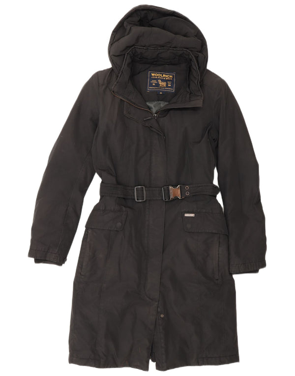 Woolrich Abrigo acolchado con capucha para mujer UK 6 XS Algodón negro