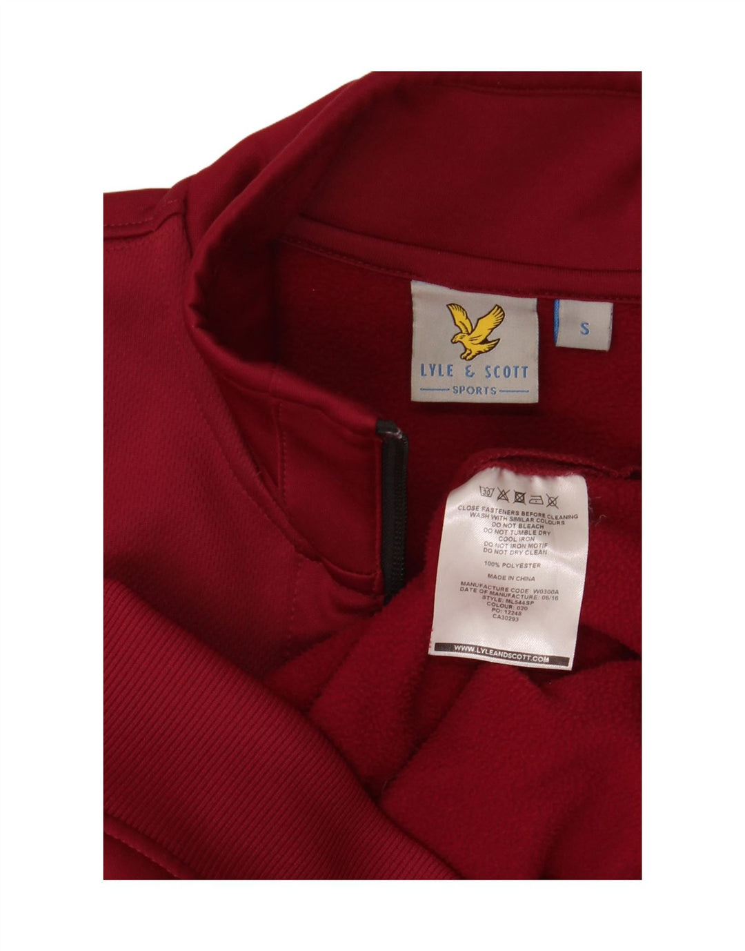 Lyle & Scott - Chaqueta de chándal para hombre, talla pequeña, poliéster granate