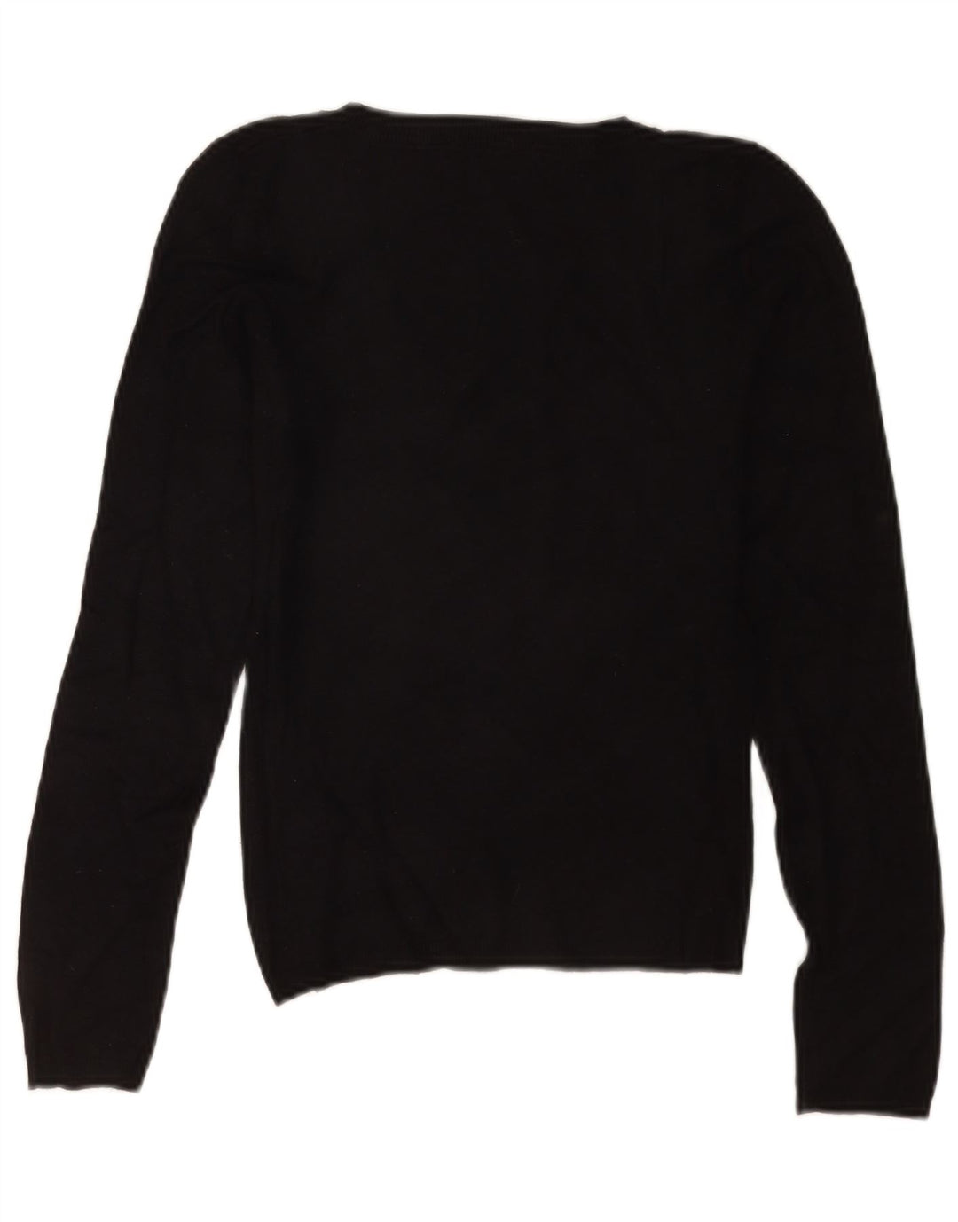 Zara - Jersey con cuello en V para mujer, talla 8, talla pequeña, rayón negro