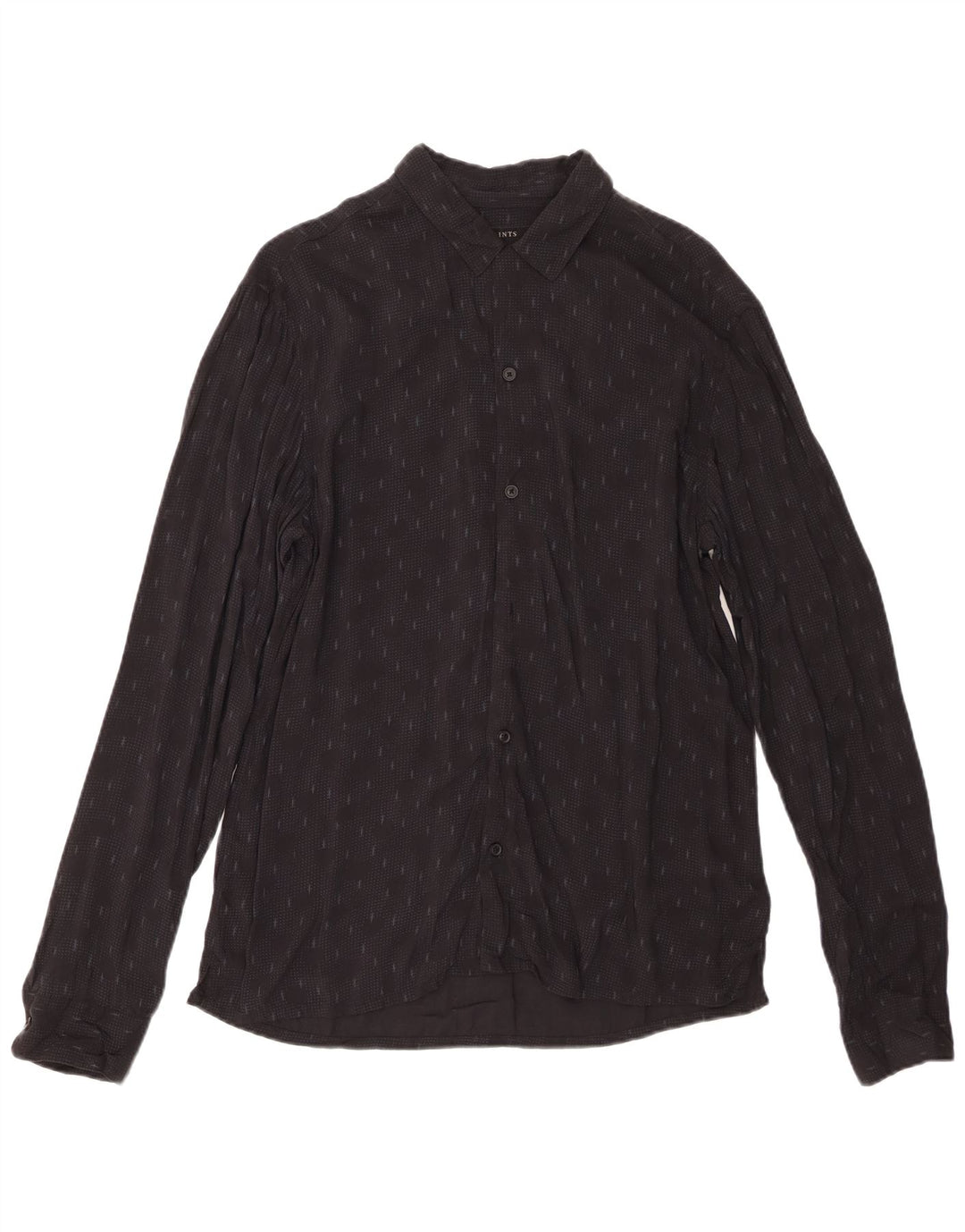 Camisa All Saints Hombre Viscosa Geométrica Negra Mediana