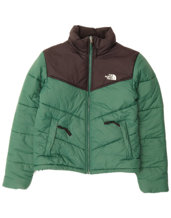 THE NORTH FACE Chaqueta acolchada para hombre UK 36 Small Verde Colorblock Nylon