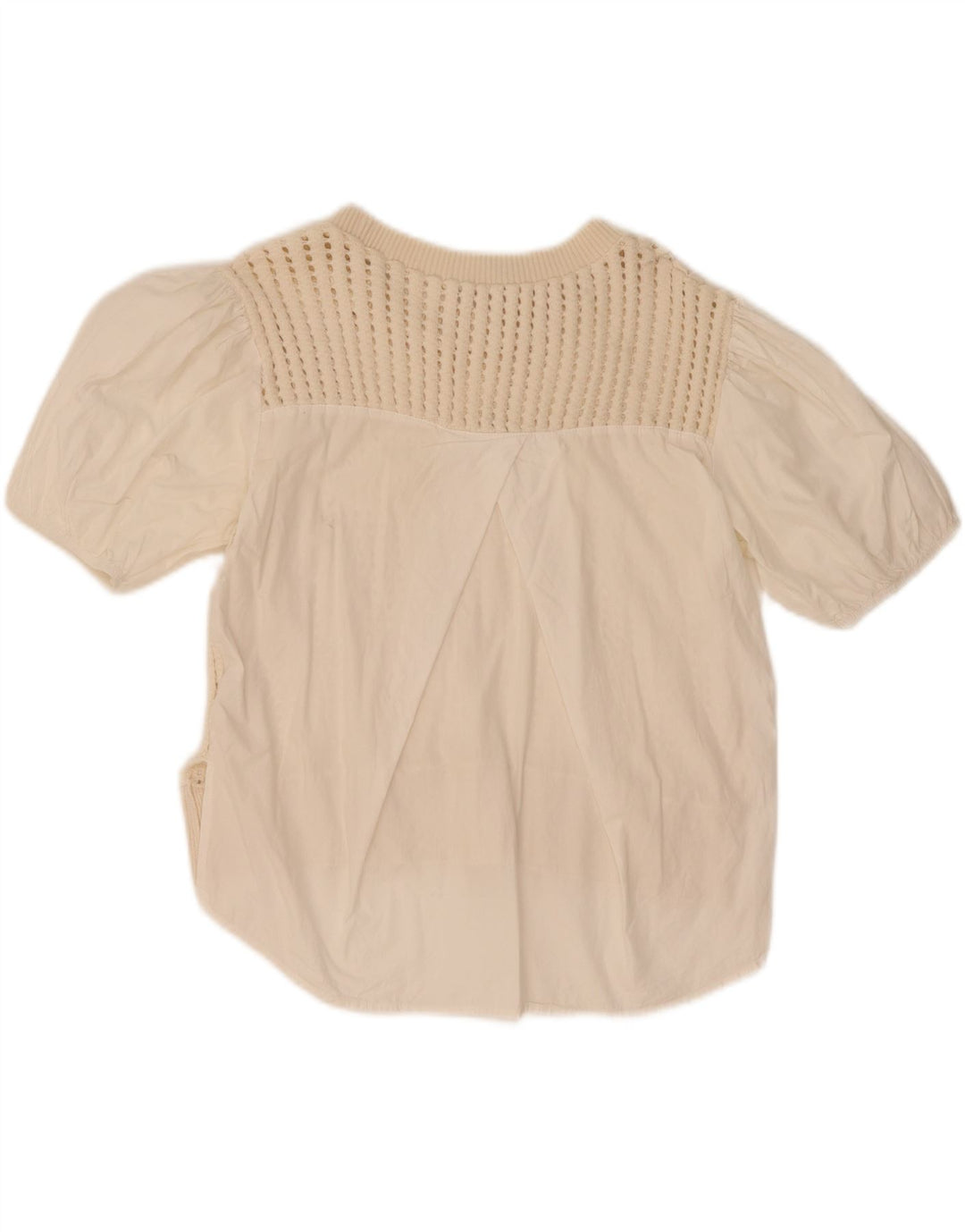 Zara Blusa De Ganchillo Para Mujer Top UK 44 Algodón Blanco Mediano