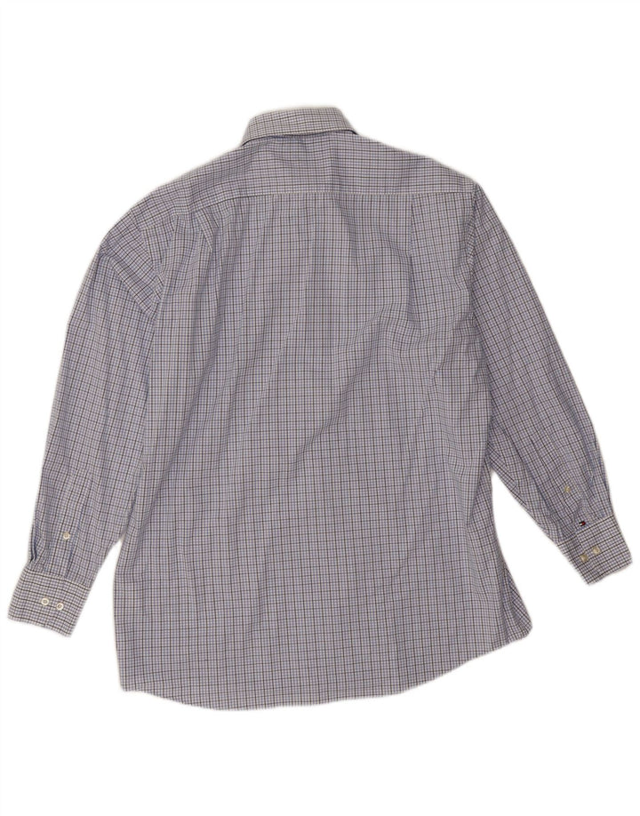 Tommy Hilfiger Camisa de corte regular para hombre Talla 15 1/2 Algodón a cuadros azul mediano
