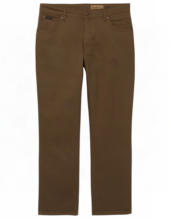 Wrangler Pantalones casuales rectos elásticos Texas para hombre W36 L32 Algodón marrón