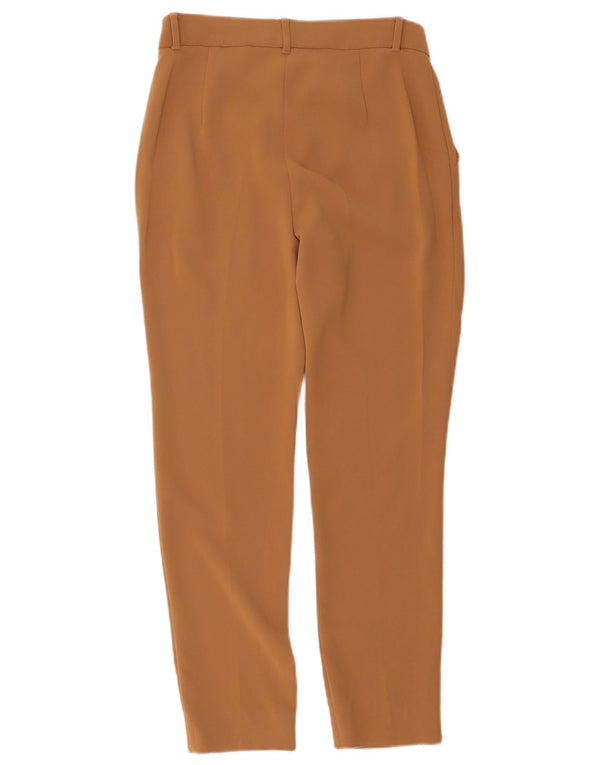 Max Mara Mujer Crop Traje Pantalones UK 8 Small W30 L25 Acetato Beige