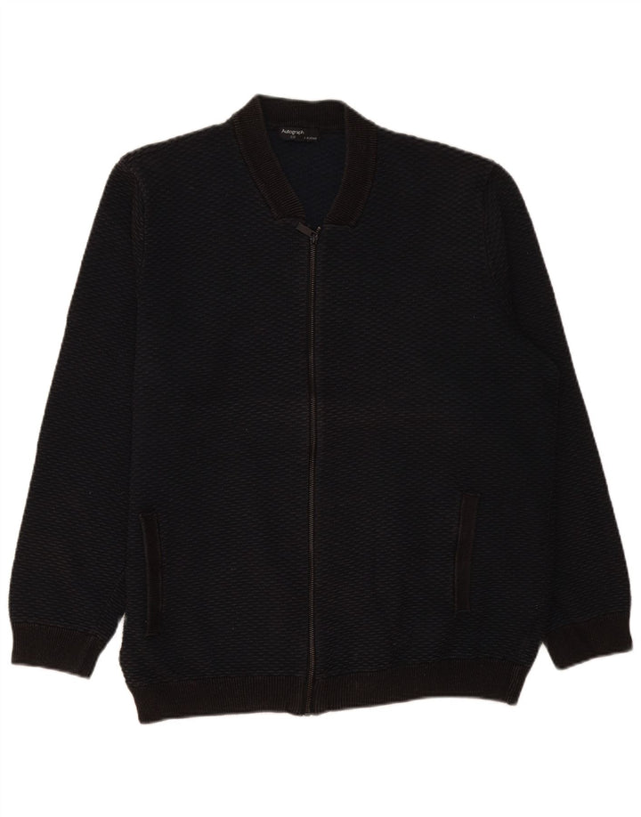 Marks & Spencer - Cárdigan con cremallera completa para hombre, talla 2XL, algodón negro