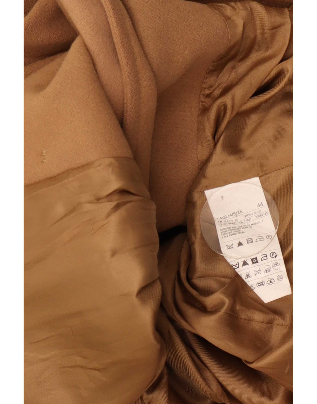Benetton Abrigo Cruzado IT 44 Lana Beige Medio