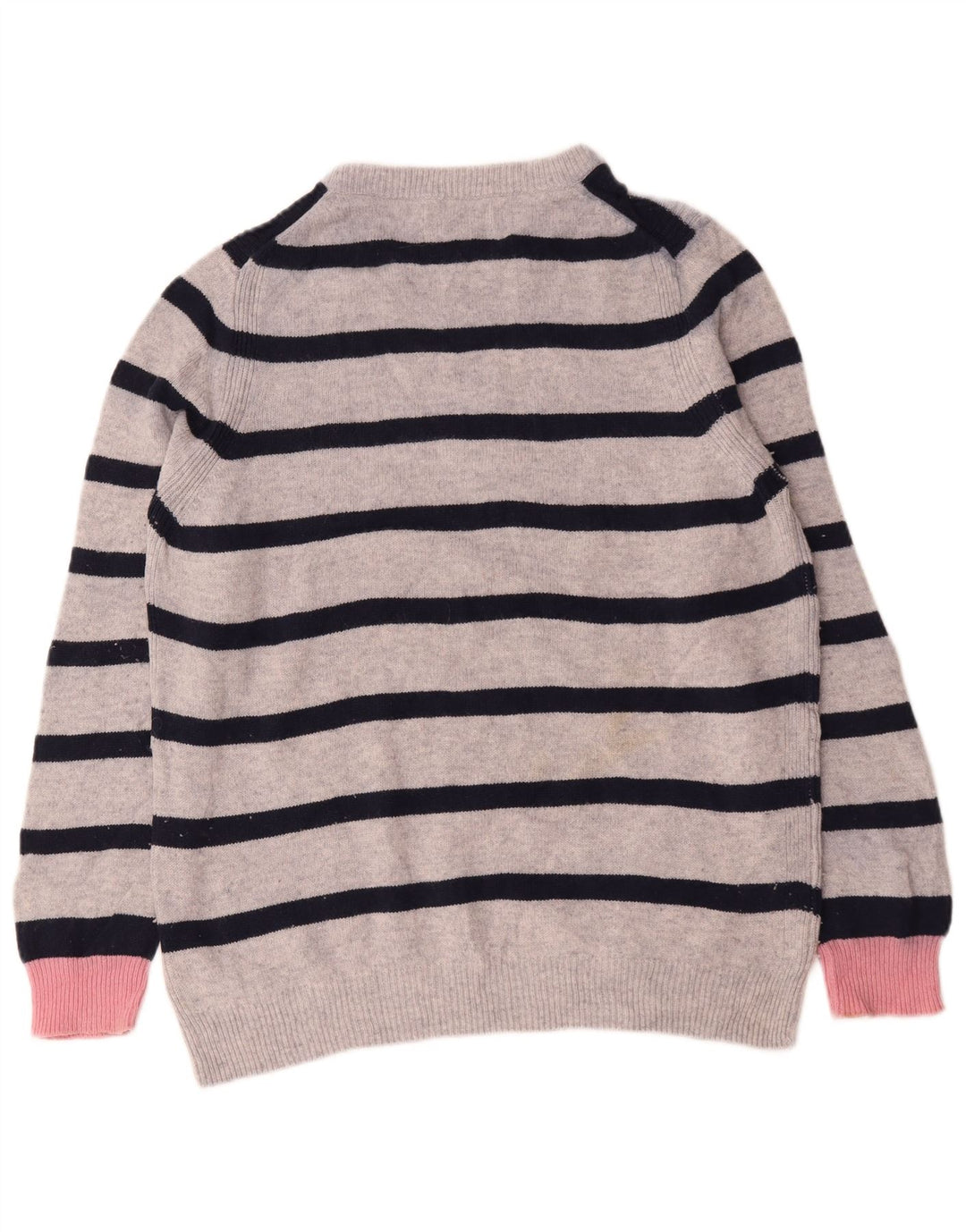 Marks & Spencer Suéter de Cuello Redondo para Mujer UK 46 Grande Gris Rayas