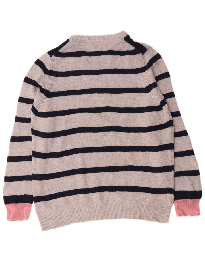 Marks & Spencer Suéter de Cuello Redondo para Mujer UK 46 Grande Gris Rayas