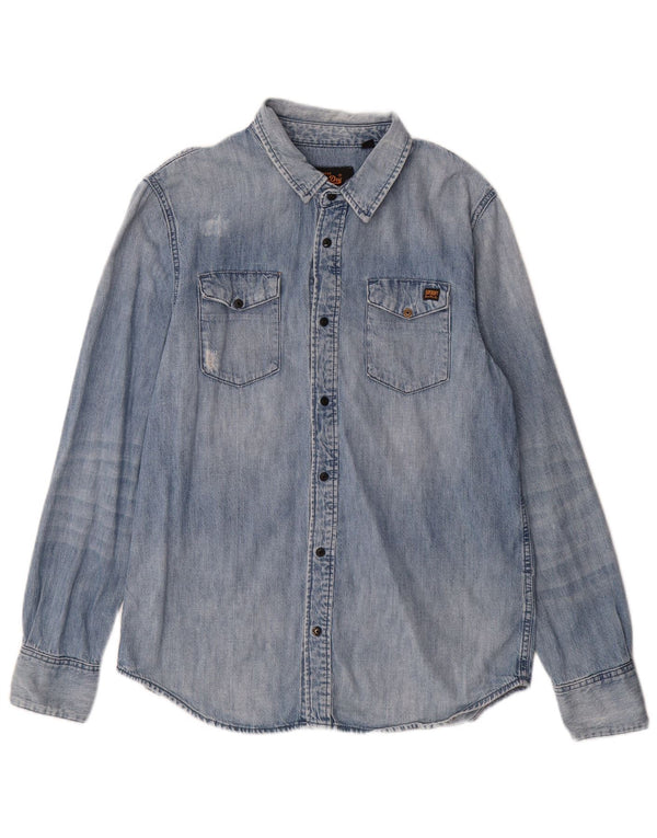 Superdry Camisa Vaquera XL Algodón Azul Hombre