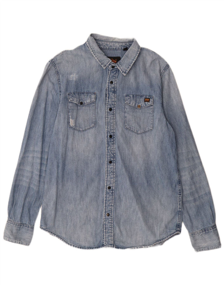Superdry Camisa Vaquera XL Algodón Azul Hombre