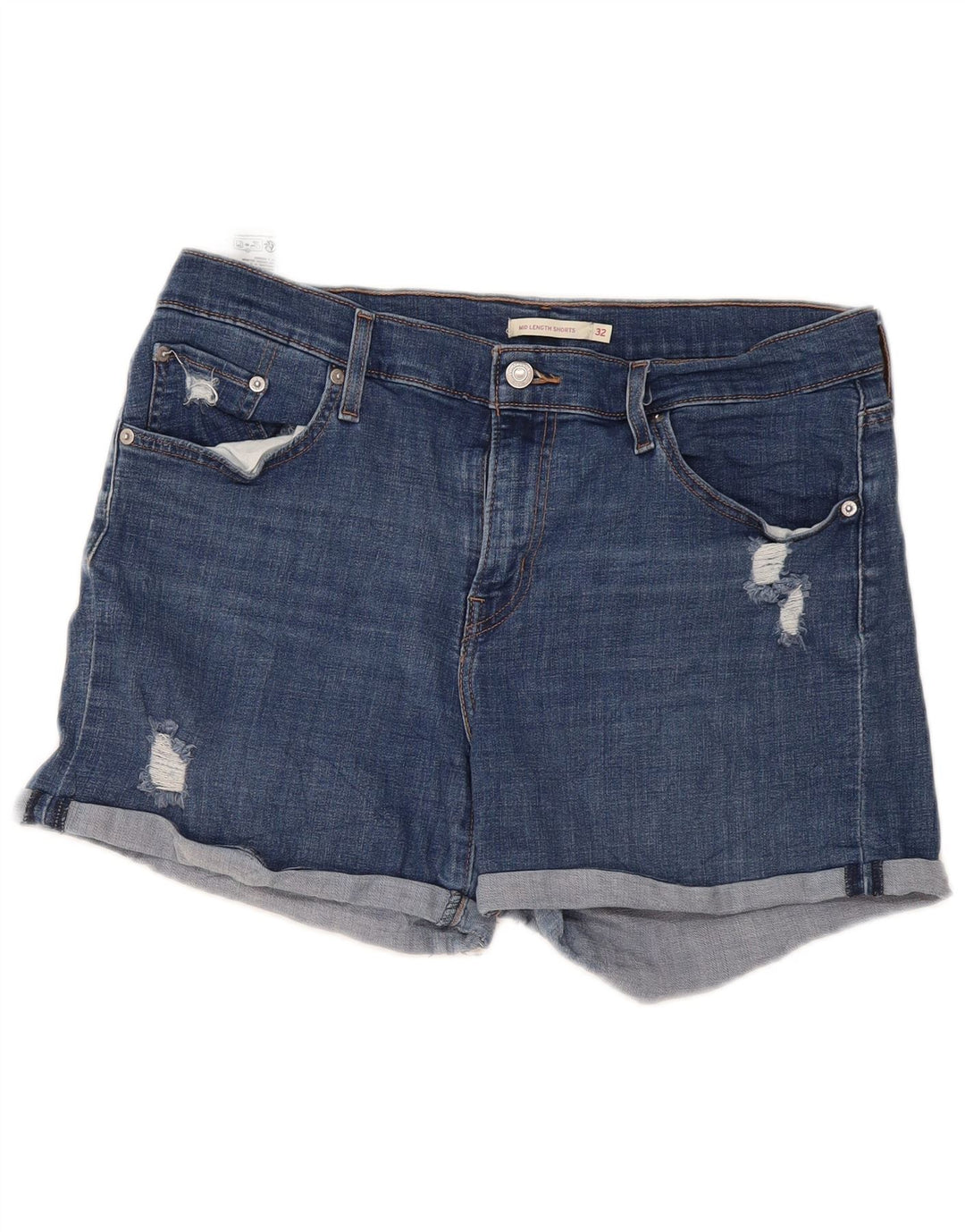 Levi's Shorts De Mezclilla Desgastados Para Mujer W32 Algodón Azul Grande