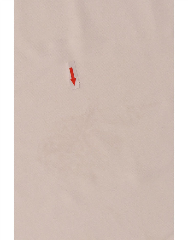 Zara Mujer Camiseta Top UK 44 Medio Blanco Algodón