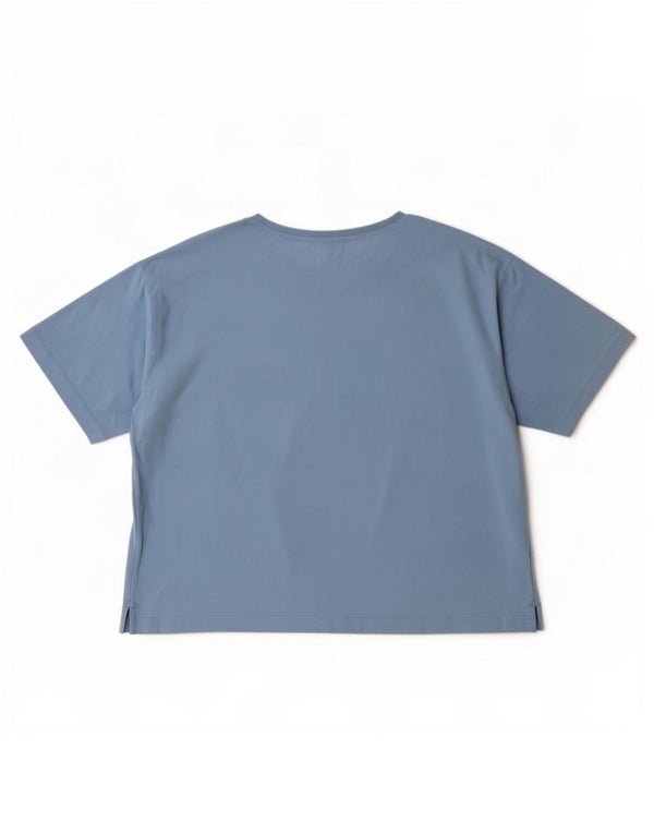 Puma Mujer Crop Oversize Camiseta Top UK 10 Pequeño Algodón Azul