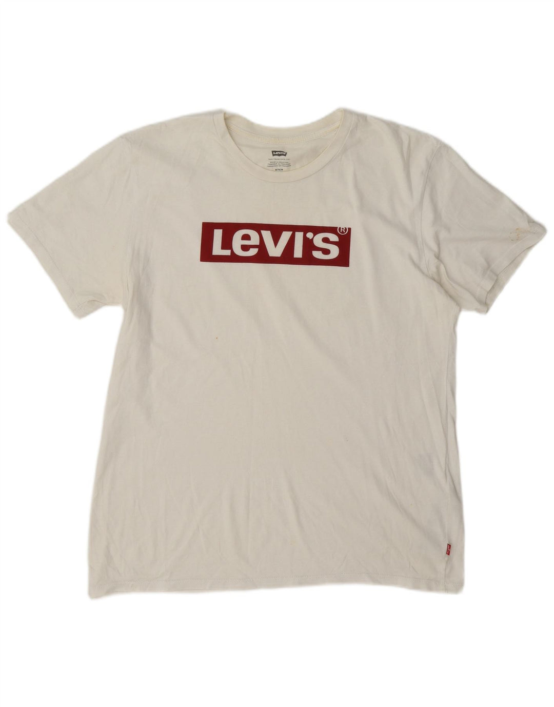 Levi's Camiseta gráfica para hombre Top mediano de algodón blanco