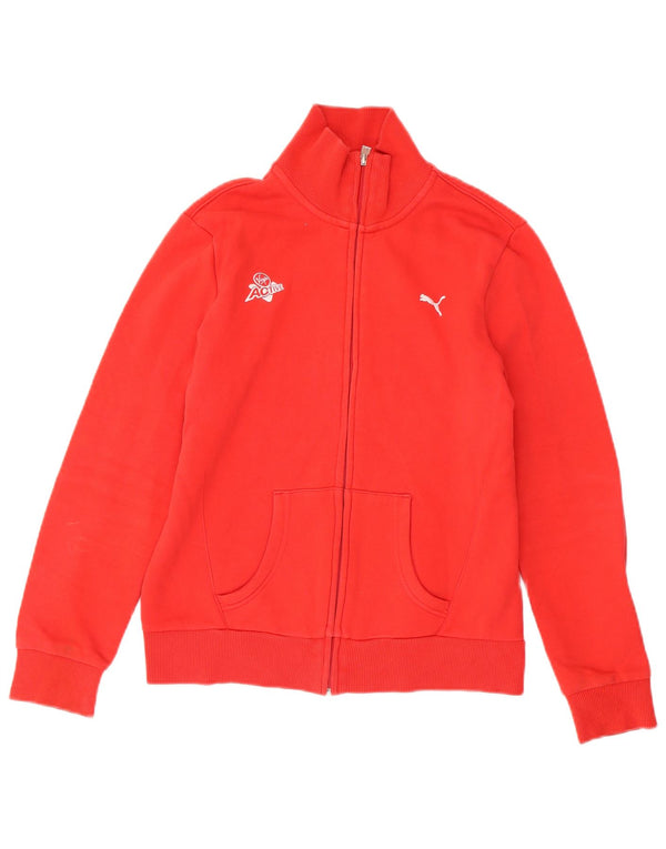Puma Mujer Chándal Top Chaqueta UK 14 Mediano Rojo Algodón