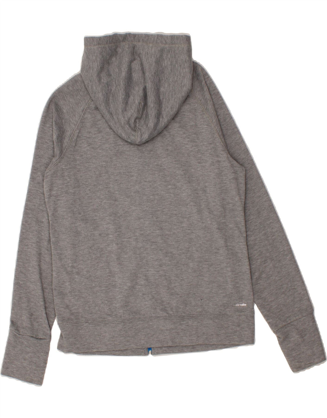 ADIDAS Womens Climalite Zip Hoodie Sweater UK 14 Medium Grey Polyester Vintage Adidas and Second-Hand Adidas from Messina Hembry 
