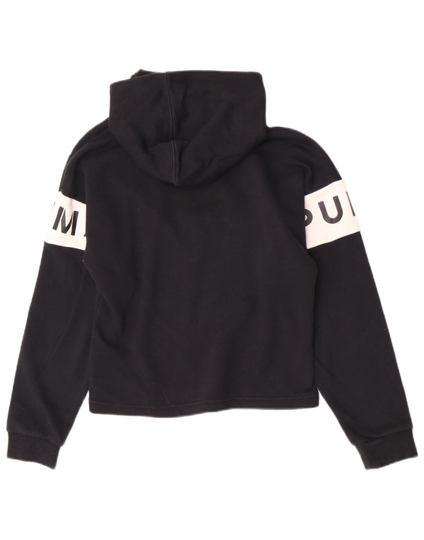 Puma Sudadera con capucha gráfica para niña 11-12 años Algodón color block negro