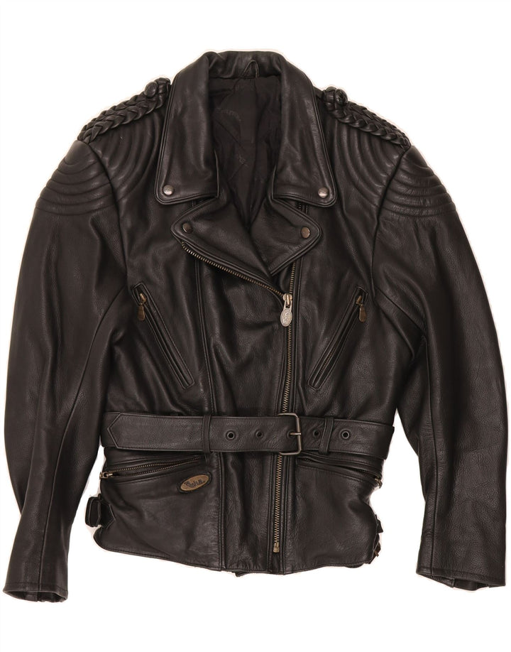 RICHA Womens Motorcycle Leather Jacket EU 42 Large Black Leather Vintage Richa and Second-Hand Richa from Messina Hembry 
