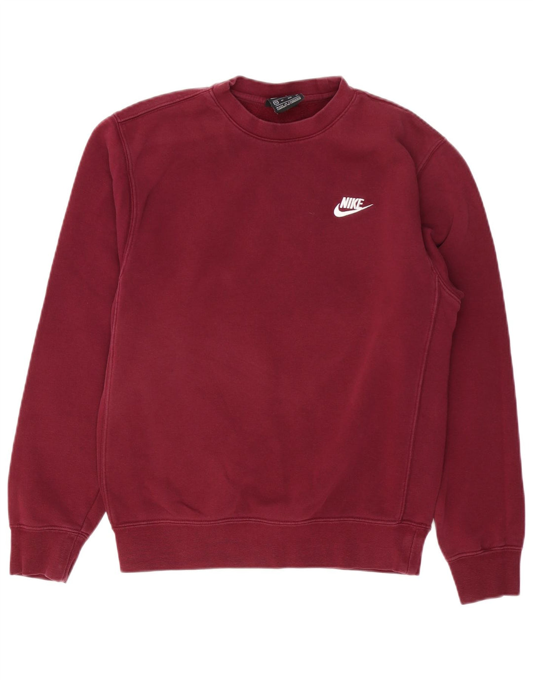 NIKE Hombre Sudadera Jumper XS Borgoña Algodón