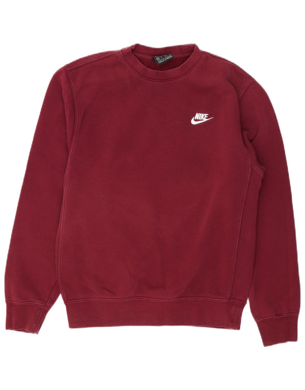 NIKE Hombre Sudadera Jumper XS Borgoña Algodón