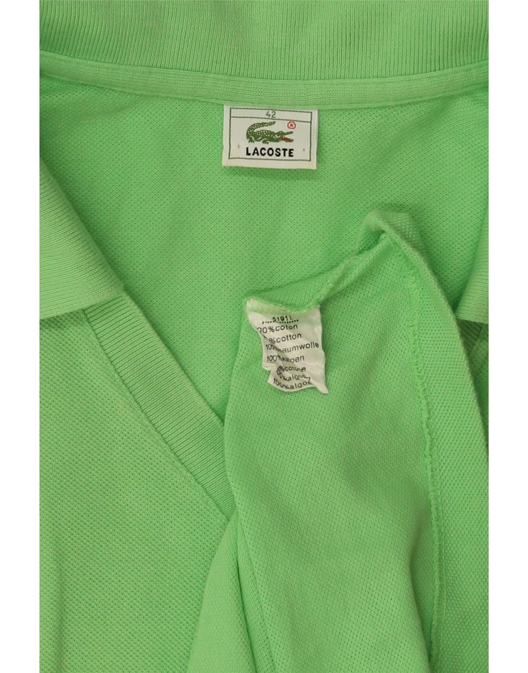 Polo Lacoste Mujer Sin Mangas Talla 42 Grande Algodón Verde