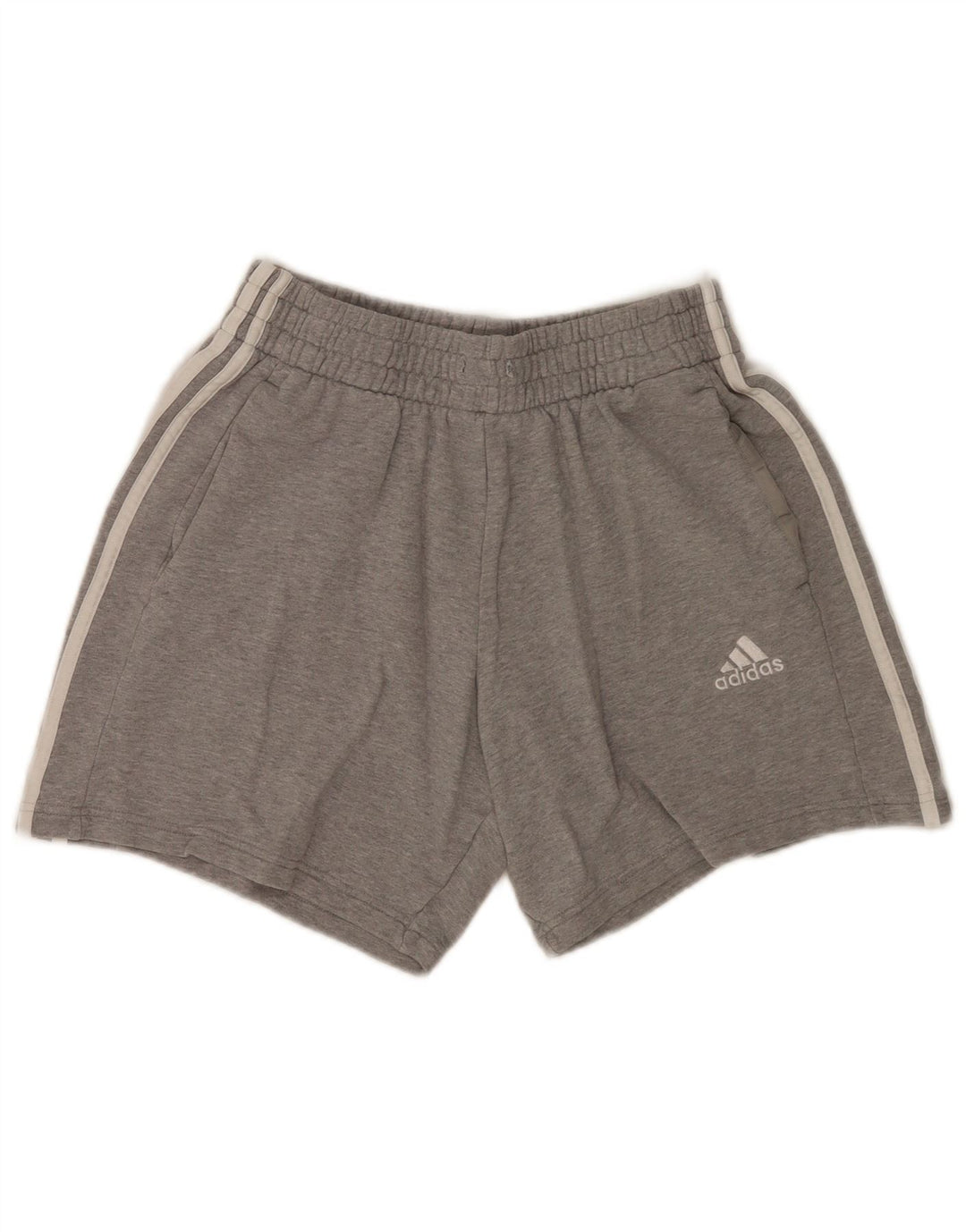 Pantalones cortos deportivos Adidas para hombre de algodón moteado gris medio