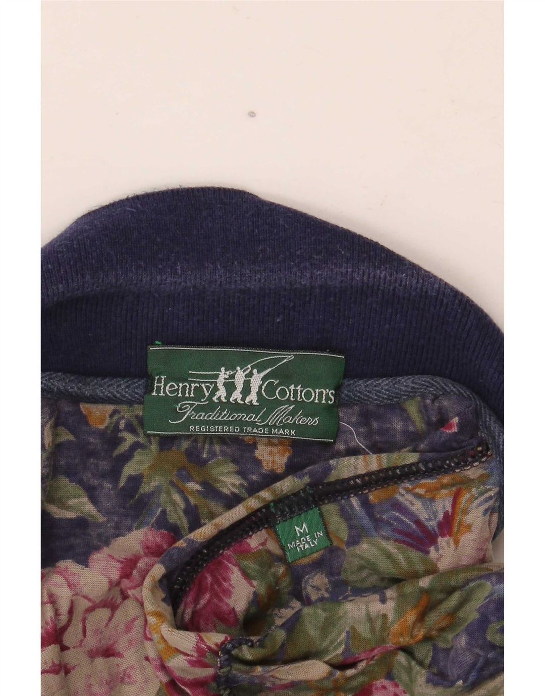 Henry Cottons Polo para hombre mediano azul marino floral