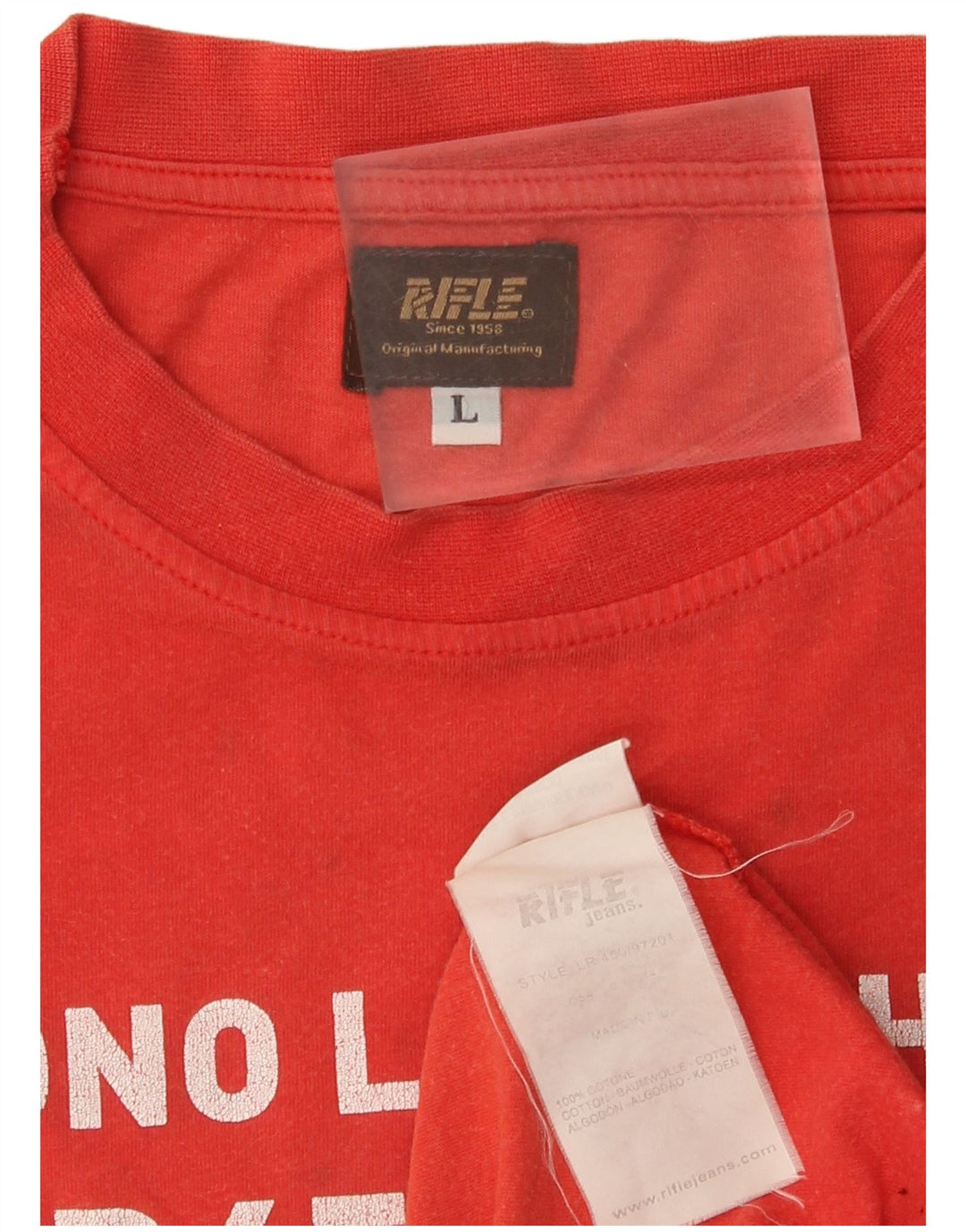 Rifle - Camiseta gráfica para hombre, talla grande, algodón rojo