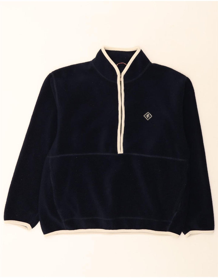 Jersey de forro polar con cremallera y cuello para hombre de White Stuff, talla grande, poliéster azul marino
