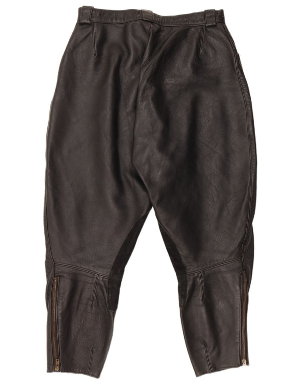 Vintage hombres Moto Racer pantalones de cuero W30 L26 cuero negro