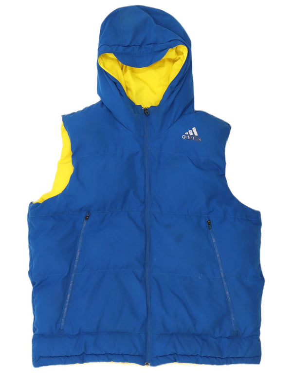 ADIDAS Chaleco acolchado reversible con capucha para hombre UK 42 XL Azul