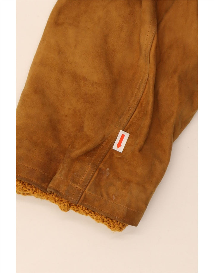 VINTAGE Womens Suede Jacket UK 18 XL Beige Vintage Vintage and Second-Hand Vintage from Messina Hembry 