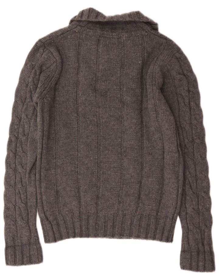 Jack & Jones Hombre Button Neck Jumper Sweater Small Gris Lana