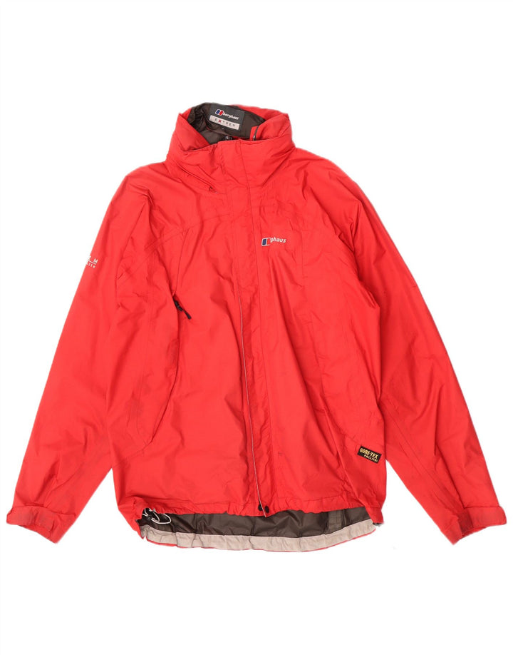 Berghaus Chaqueta impermeable con capucha para hombre UK 38 Medium Red Nylon
