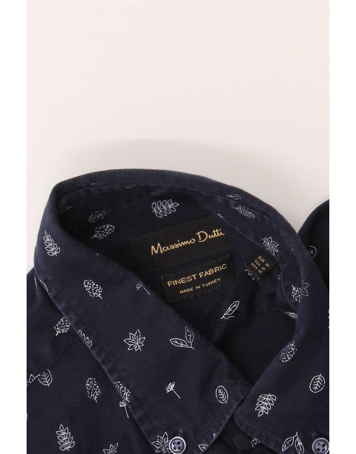 Camisa Massimo Dutti Hombre Mediana Azul Marino Floral